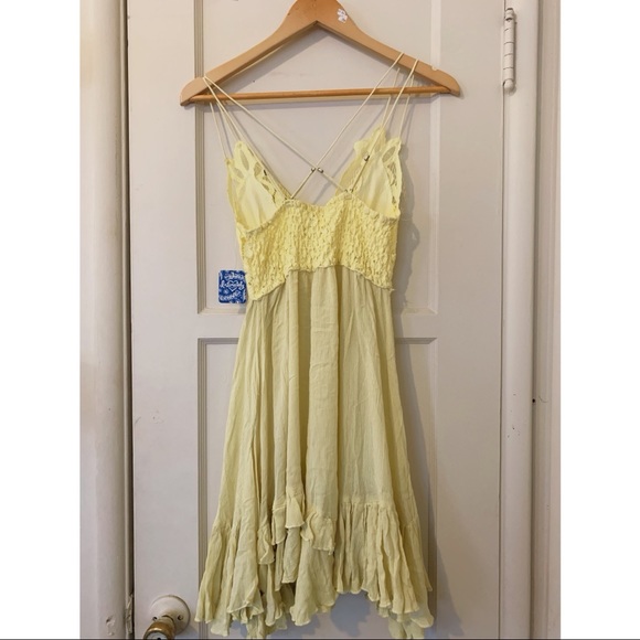 Free People Pale Yellow Flowy Dress - Picture 2 of 5